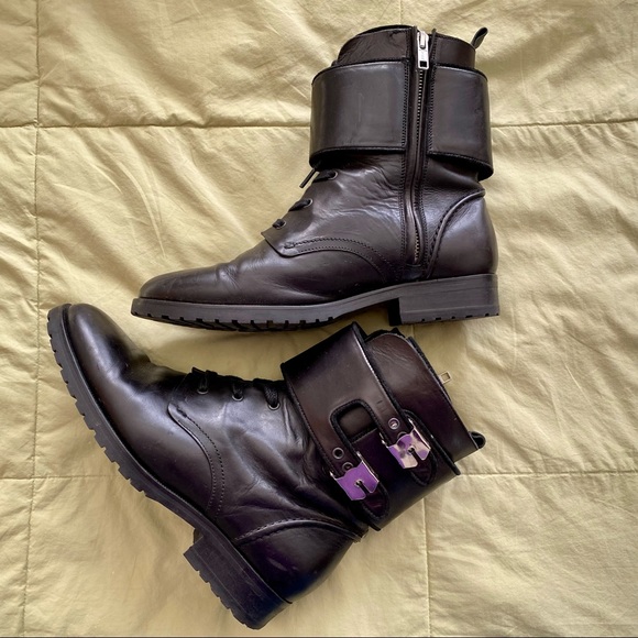 IRO Nels Black Leather Combat Boot Size 39 8.5 9 - Picture 5 of 9